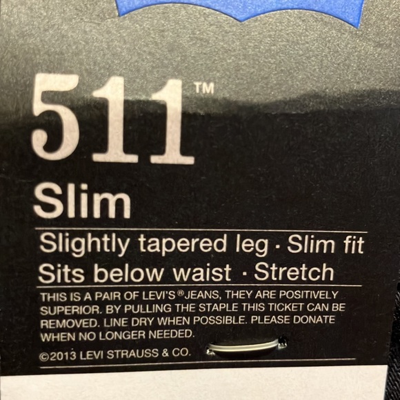 NWT 511 Slim Fit Black Boys Streetwear jeans. boys size 10 regular 25x25 - Picture 5 of 10